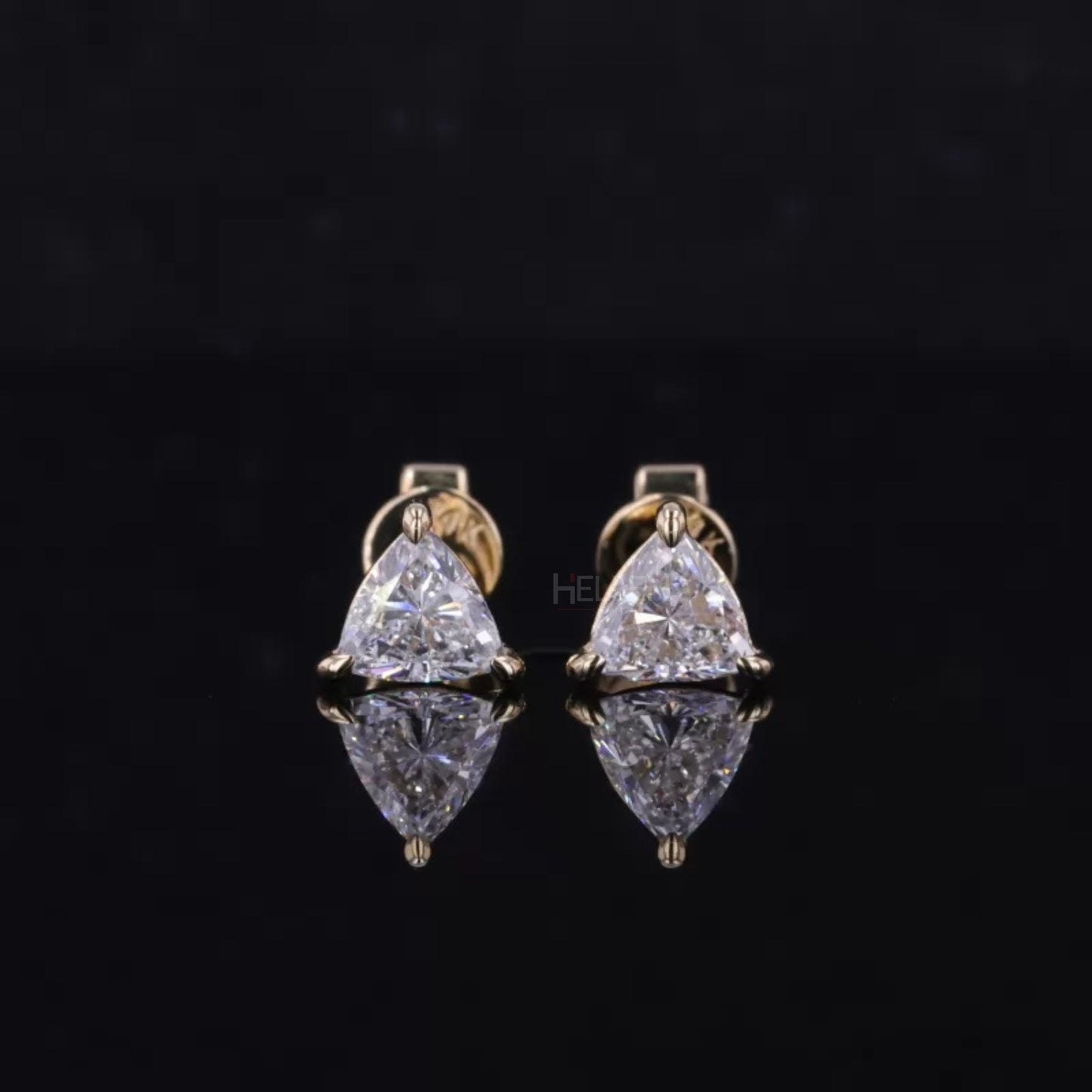 Trillion cut solitaire moissanite earrings in 925 sterling silver – luxury geometric design for standout style

