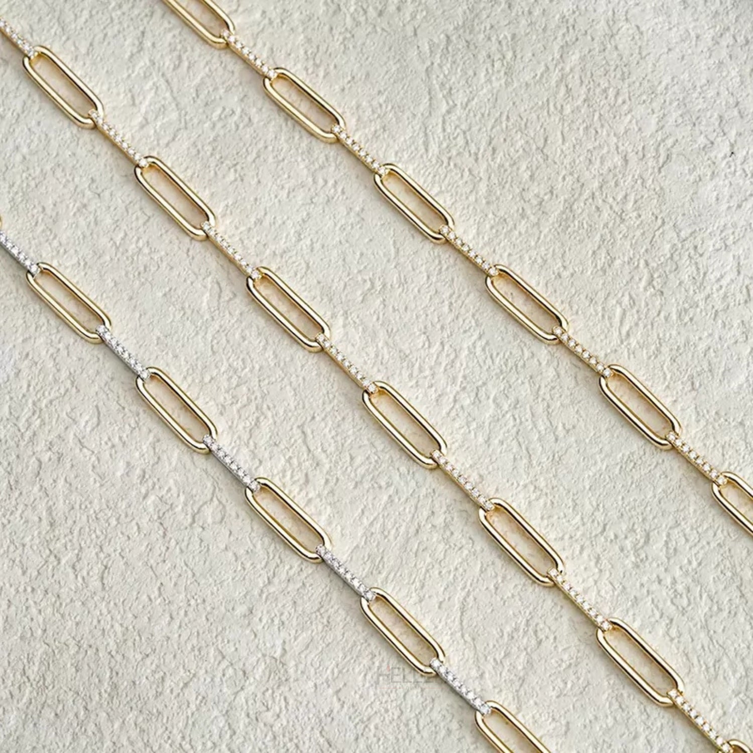 Italian-inspired linking bracelet with round cut moissanite – elegant and refined jewelry for daily or formal wear