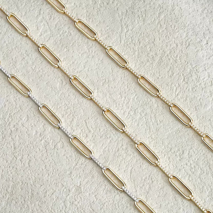 Italian-inspired linking bracelet with round cut moissanite – elegant and refined jewelry for daily or formal wear