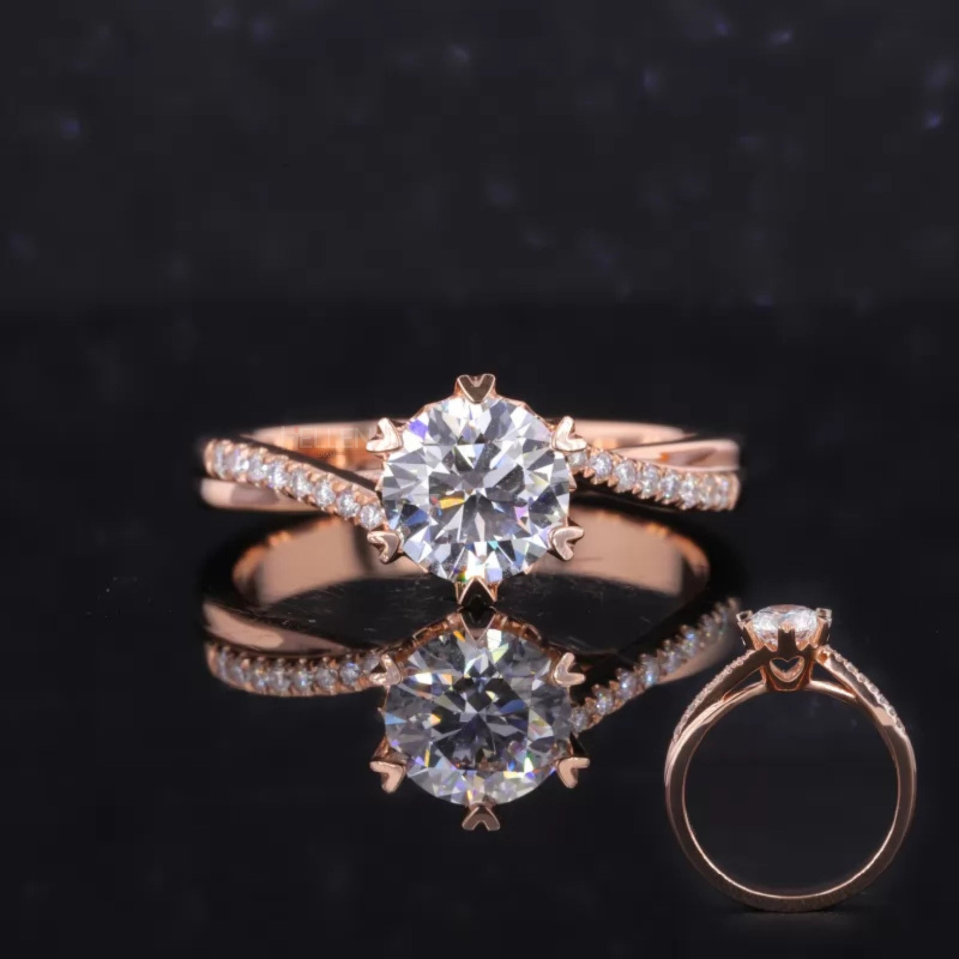Romantic solitaire heart shaped moissanite engagement ring with classic prong setting – perfect gift of love