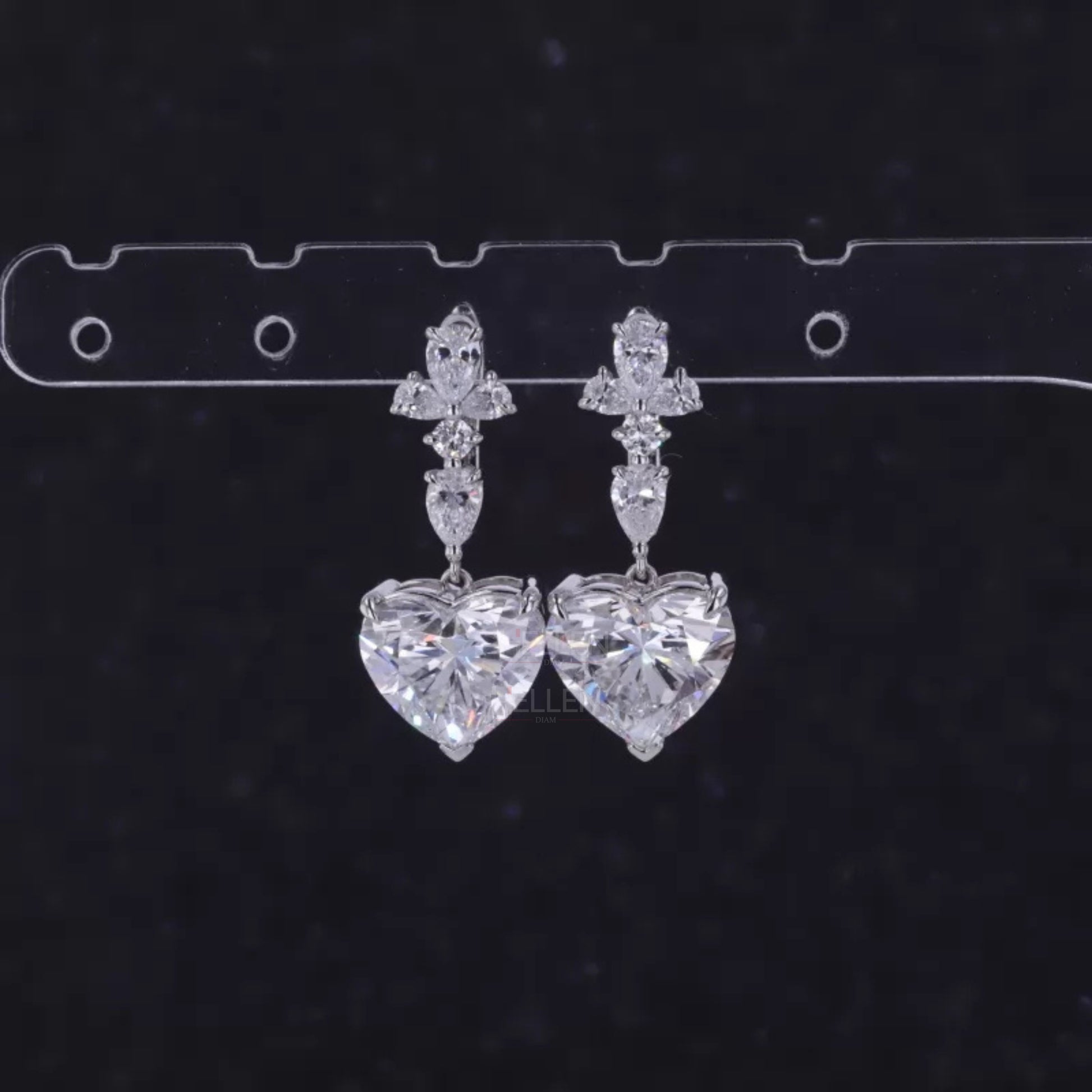 Heart cut moissanite drop earrings in elegant 925 sterling silver – romantic dangle earrings for women, perfect for weddings, gifts, or special occasions