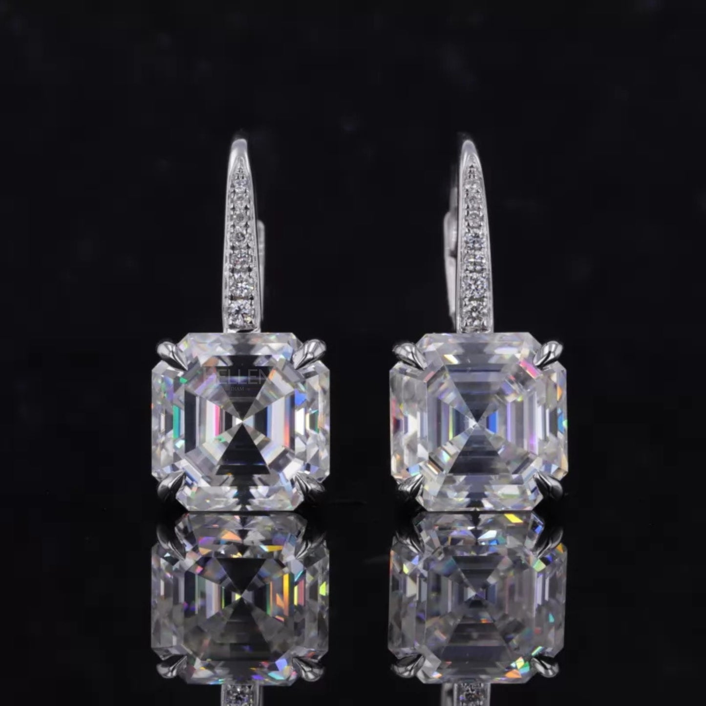 Moissanite Hoop Earrings - Sterling Silver with Eagle Claw Prong Setting