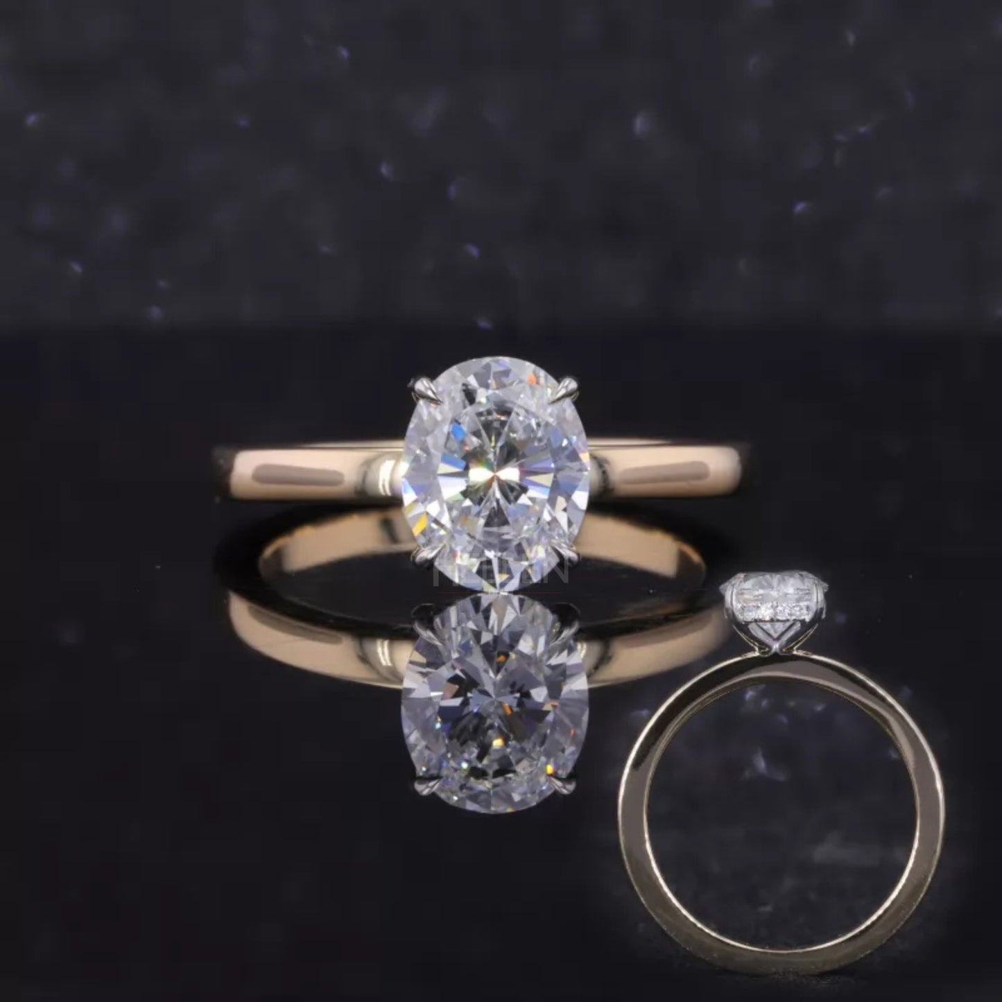 Timeless oval cut moissanite solitaire engagement ring in 925 sterling silver – classic and refined bridal style

