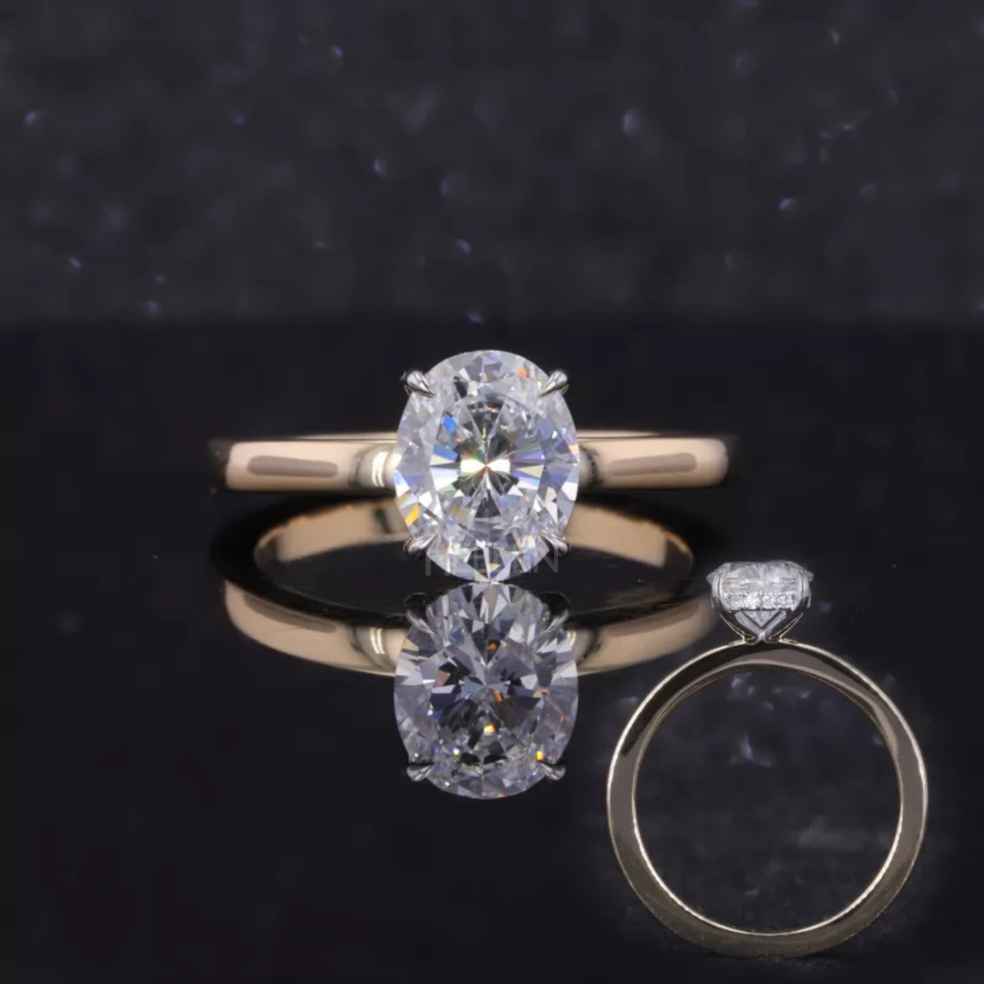 Timeless oval cut moissanite solitaire engagement ring in 925 sterling silver – classic and refined bridal style

