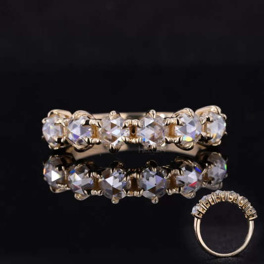 Rose cut moissanite ring with upside-down setting – artistic and modern twist on a classic style