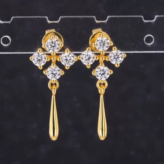 Elegant moissanite dangle earrings in sterling silver for statement look