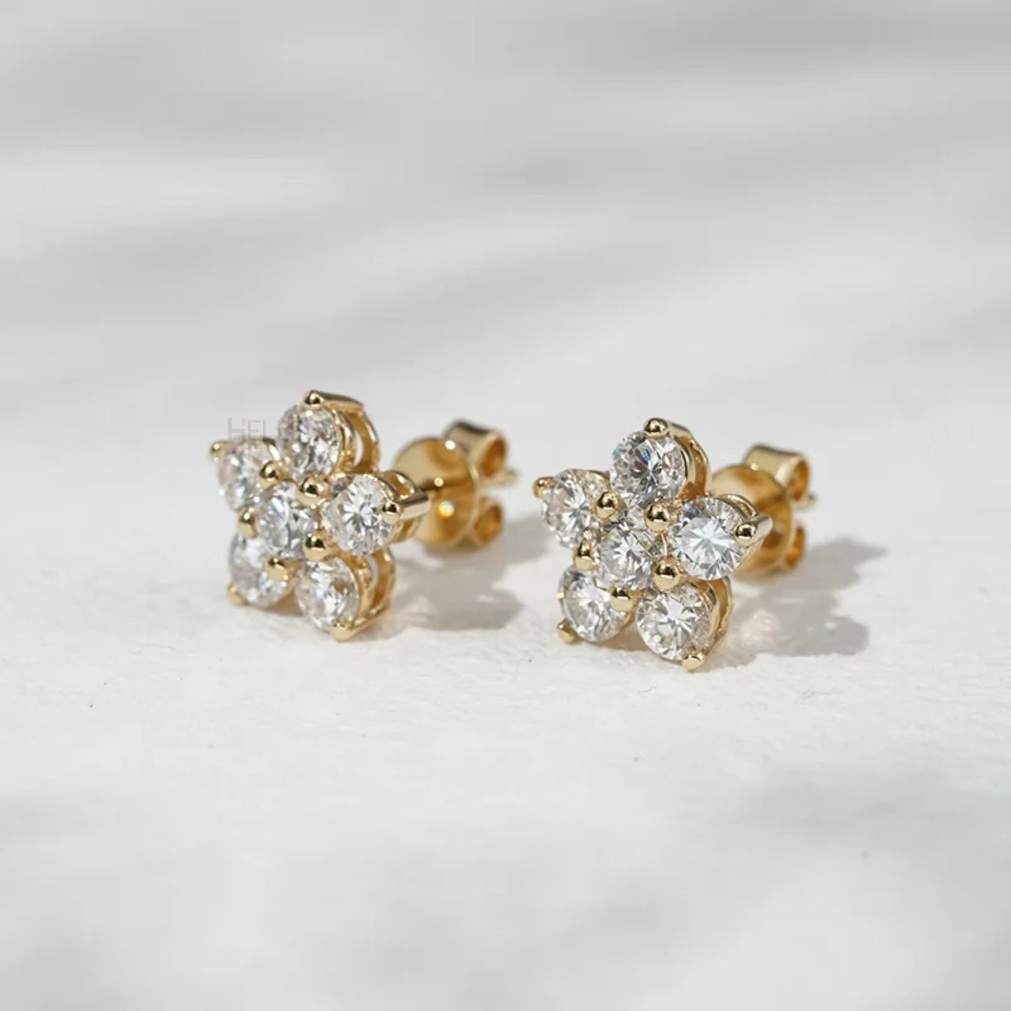 Floral Cluster 925 Silver Moissanite Studs