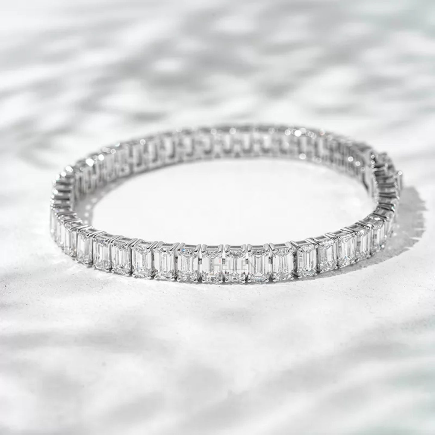 Emerald Cut Moissanite Essential Tennis Bracelet - 925 Sterling