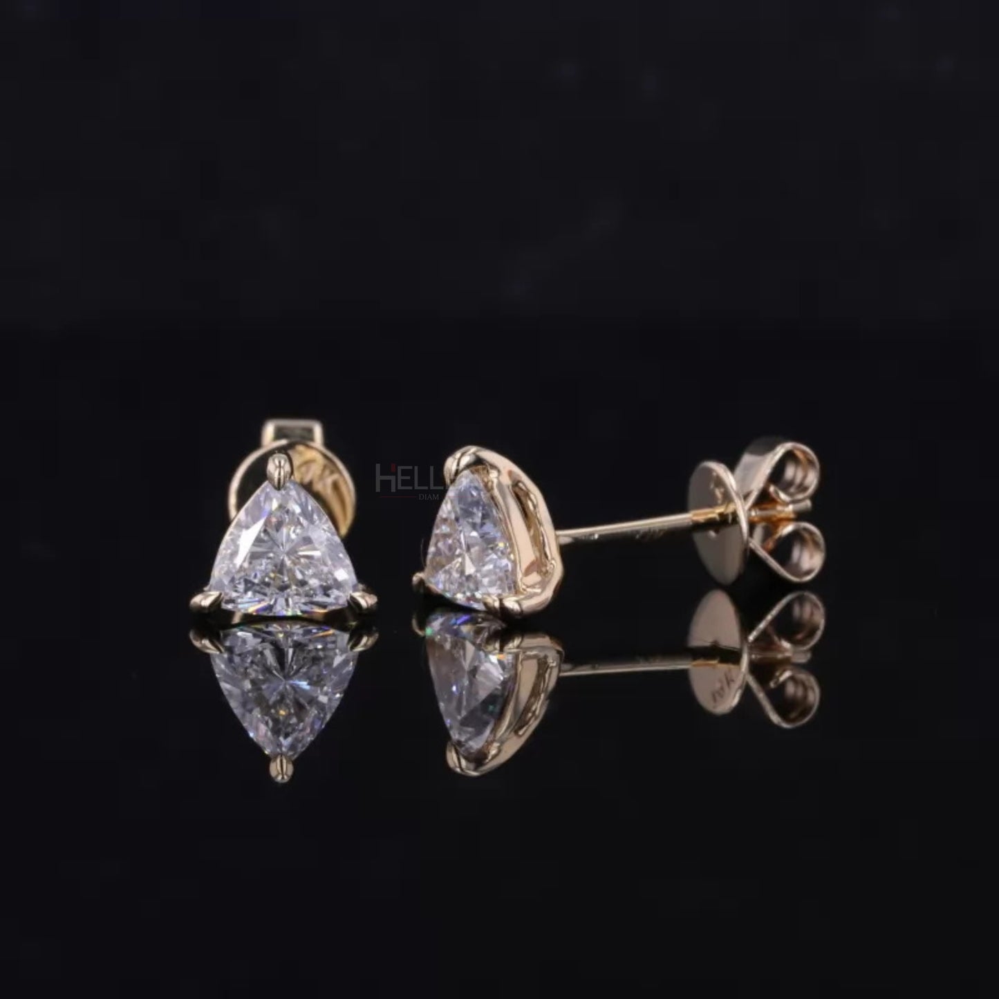 Trillion Cut Solitaire Moissanite Studs-Sterling 925 Luxury