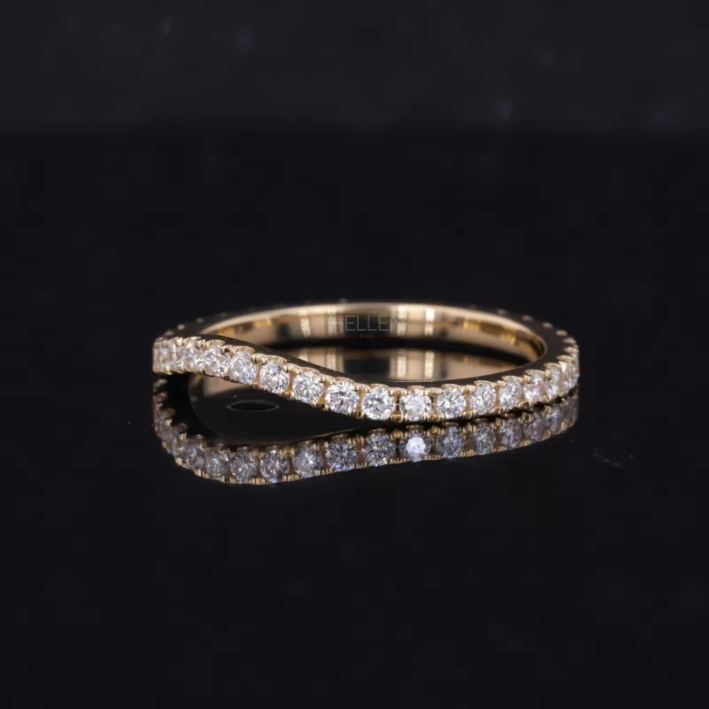 Round Cut Curved Moissanite Full Eternity Band suitable for staking