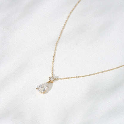 Sparkling Pear Cut Moissanite Drop Necklace for Bridesmaids