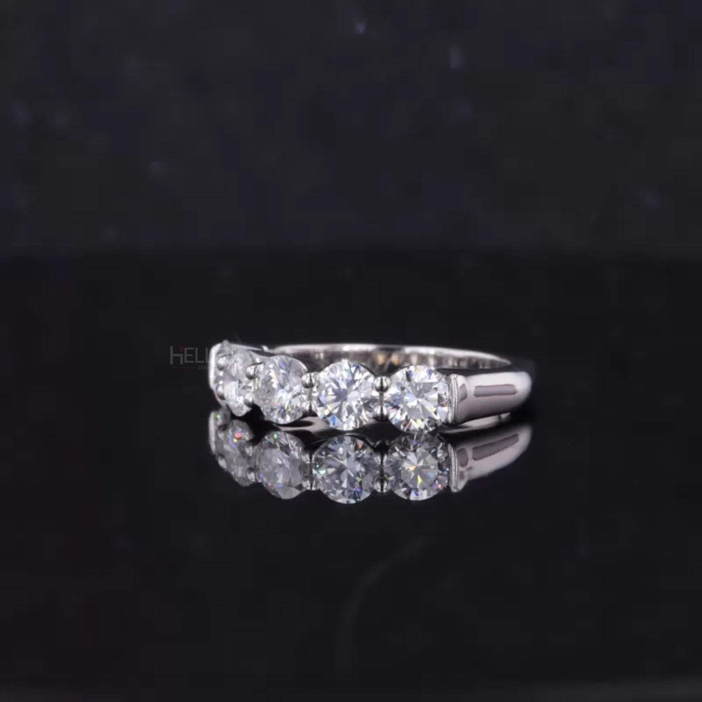 Brilliant Round Cut Five Stone Moissanite Wedding Band