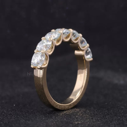 7 stone Anniversary Band with Round Moissanite