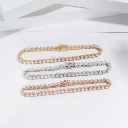 3.00 MM Round Moissanite 3 Prong Must Have Tennis Bracelet