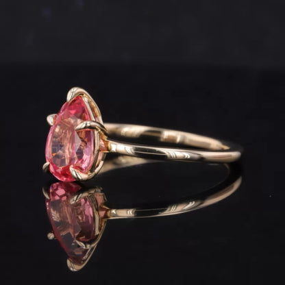 Pear Cut Gemstone Solitaire Engagement Ring- Sterling 925 Silver