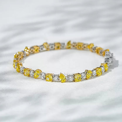 Exclusive Mixed Fancy Gemstone & Moissanite Tennis Bracelet