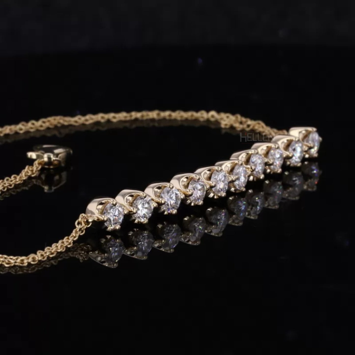 Round Cut Moissanite Chain Loose Bracelet