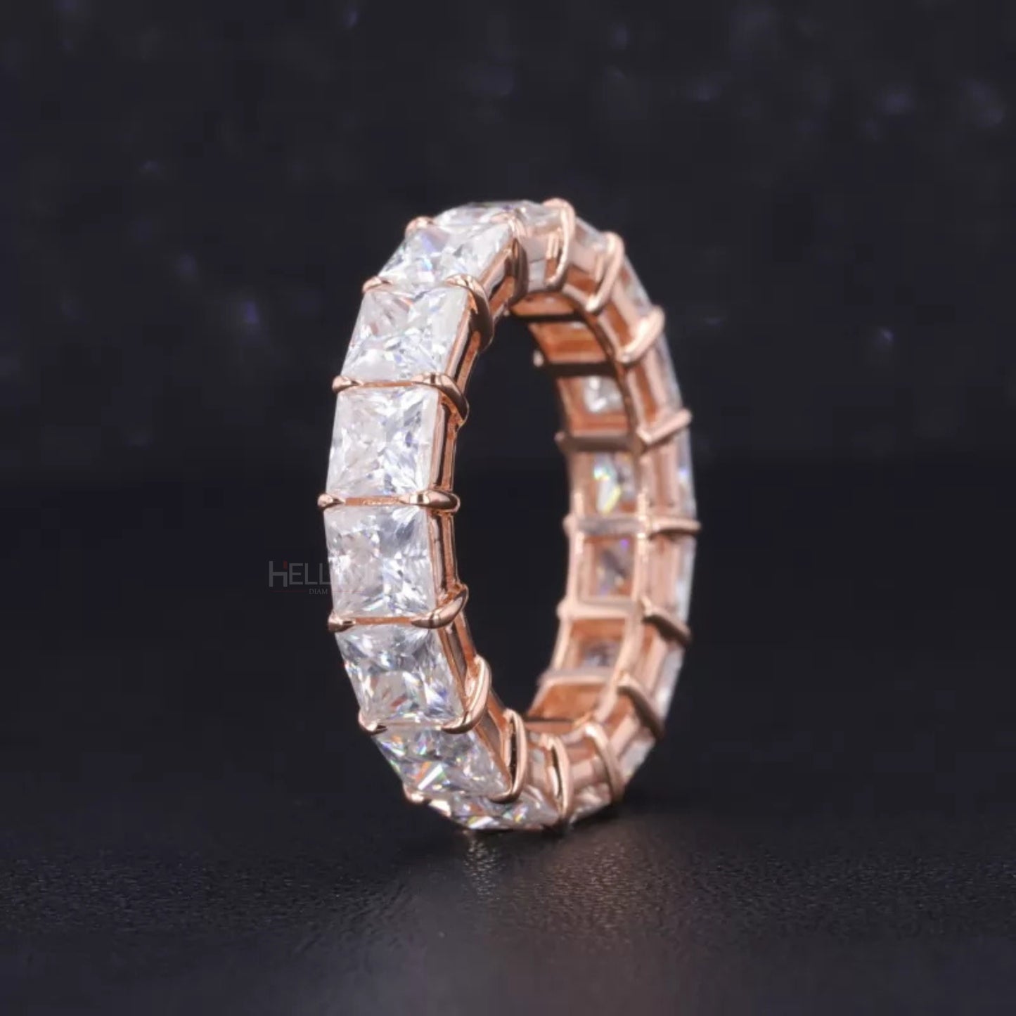 Princess Cut Full Eternity Band with Strong Common Prongs