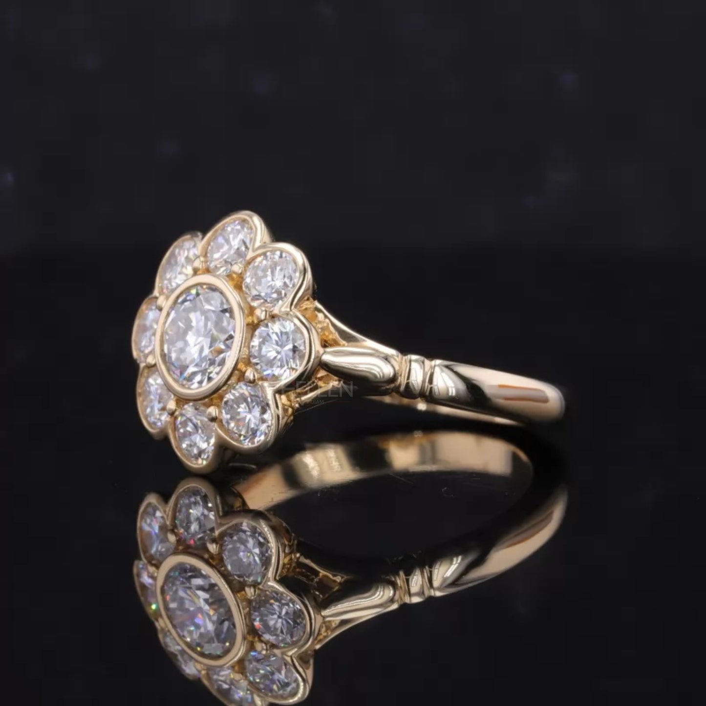 Floral Cluster setting Vintage Ring