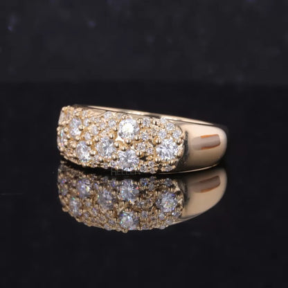 Mosaic Setting Round cut Moissanite Vintage Ring