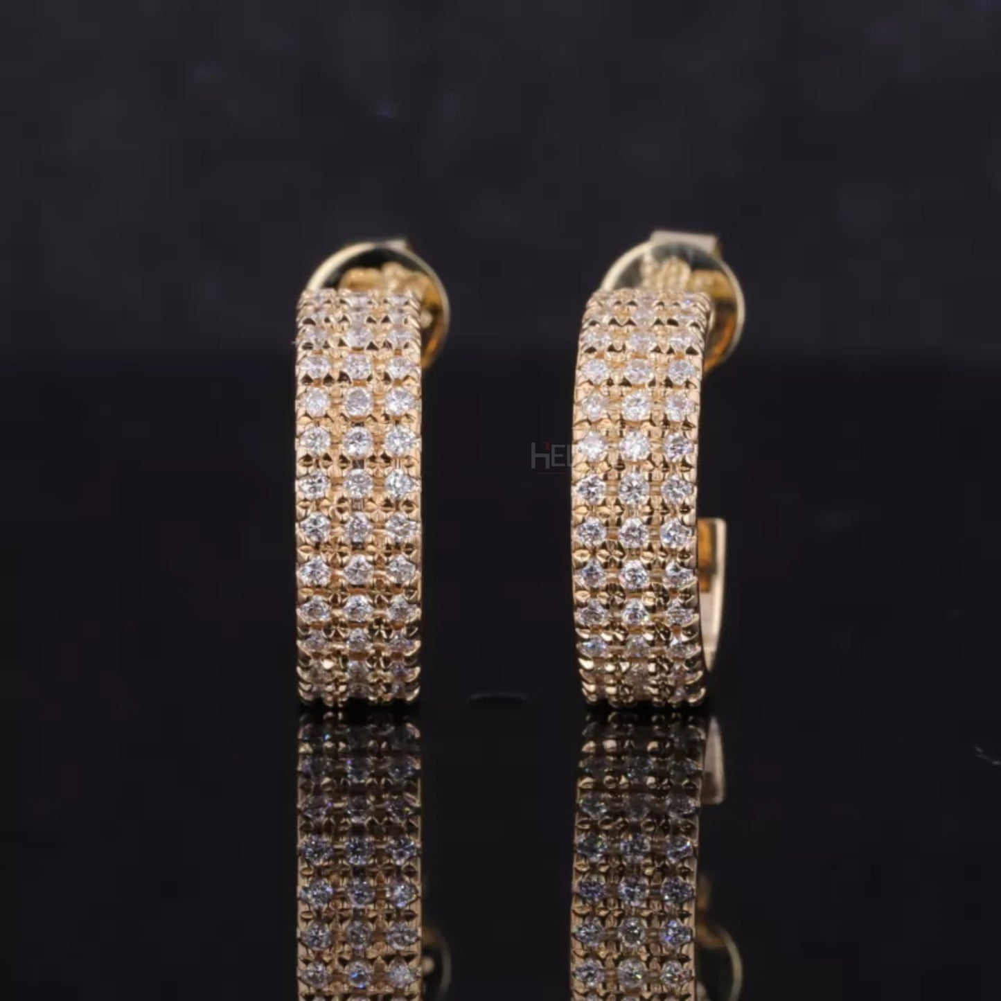 Pave Moissanite Hoop Earrings - Sterling Silver Brilliance