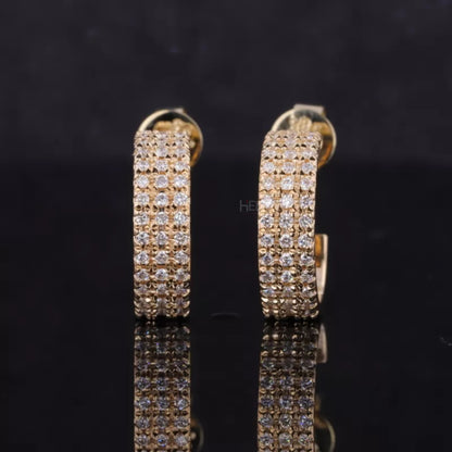 Pave Moissanite Hoop Earrings - Sterling Silver Brilliance