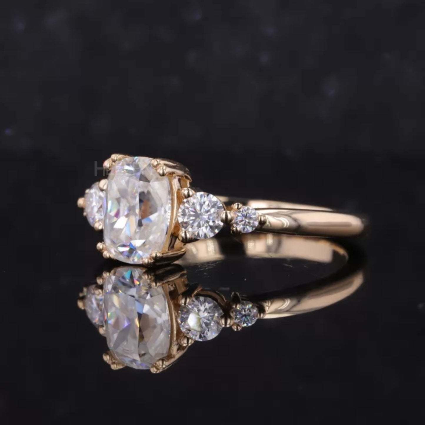 5 Stone Cushion and Round Beautiful Everyday Ring for Her