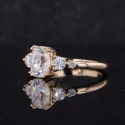 5 Stone Cushion and Round Beautiful Everyday Ring for Her