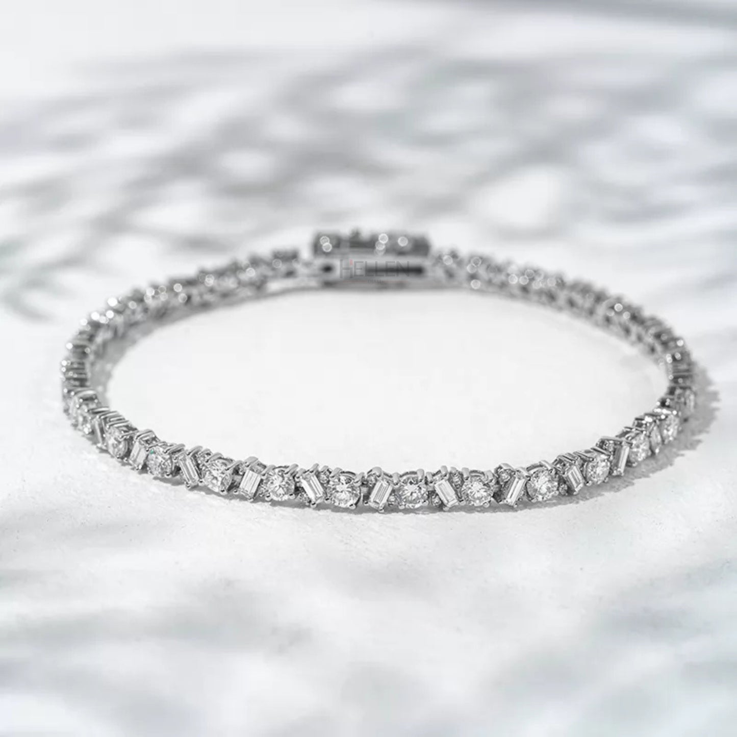 Baguette & Round Cut Essential Tennis Bracelet – 925 Sterling