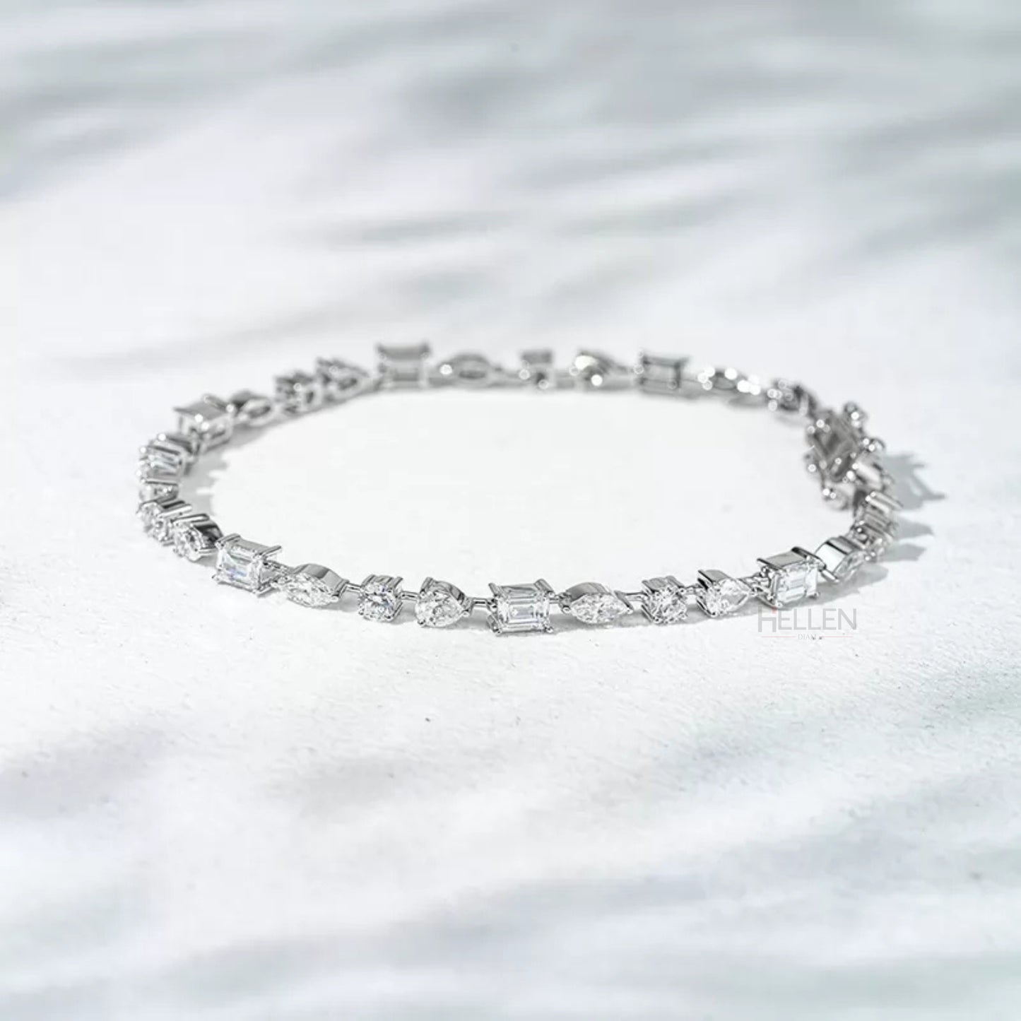 Exclusive Mixed Fancy Shaped Moissanite Tennis Bracelet