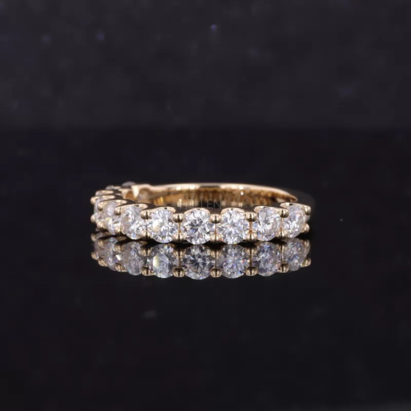 Half Eternity Moissanite Band With Round Shape