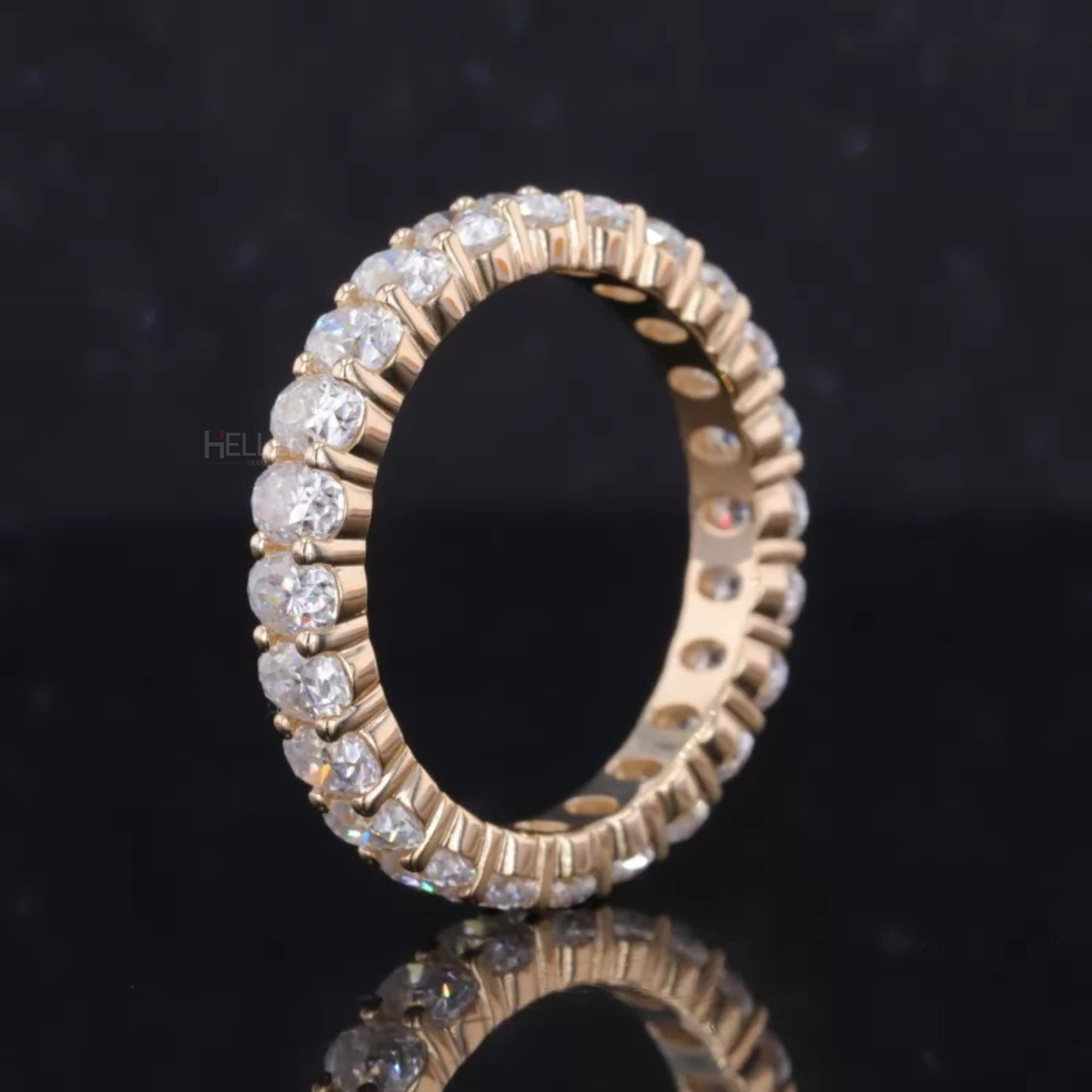 Oval Cut Full Eternity Wedding Band With strong Common Prongs