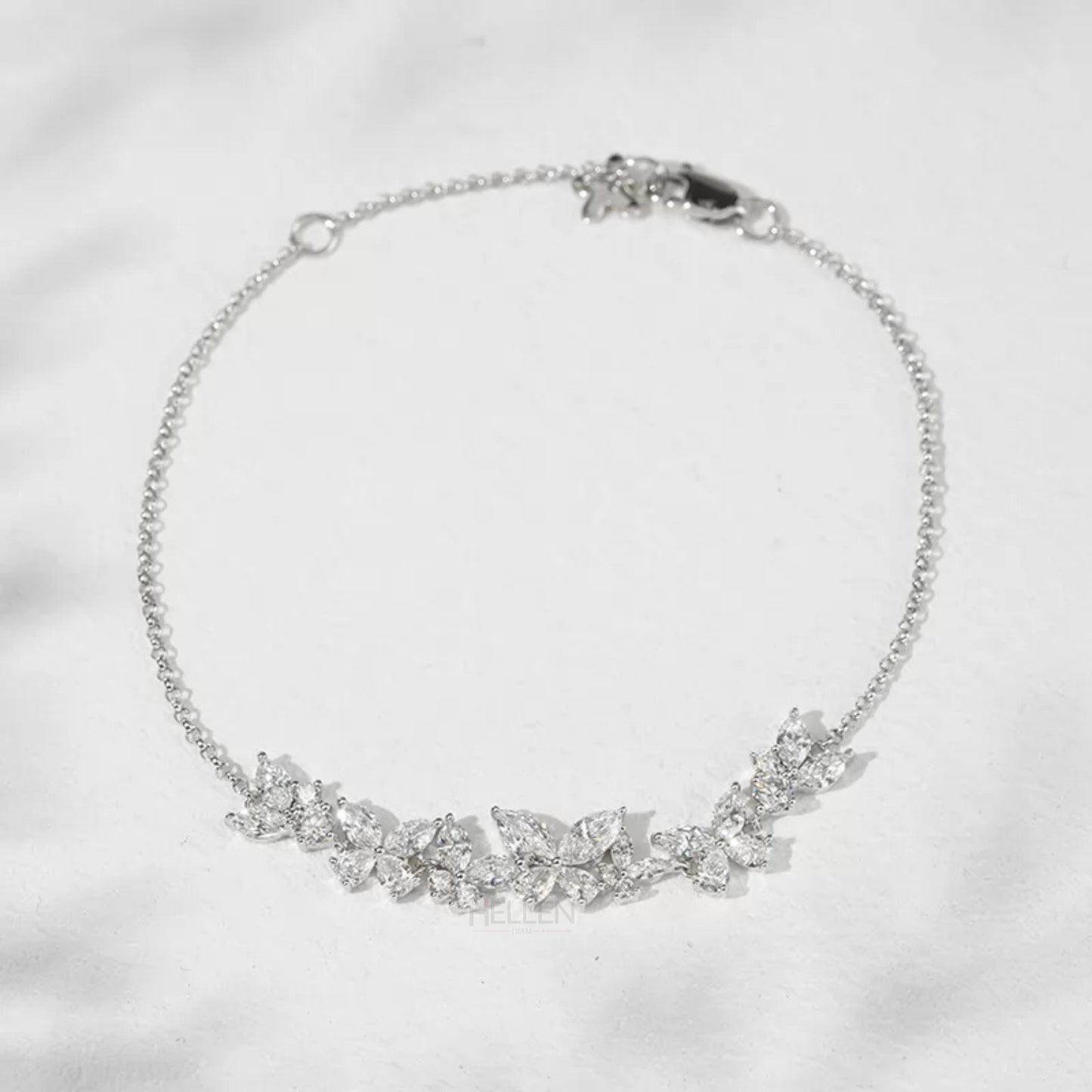 Pear And Marquis Cut Moissanite Butterfly Loose Chain Bracelet