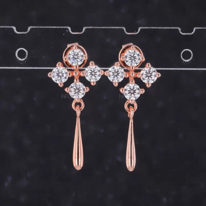 Dangle Earrings with Moissanite - Elegant Statement Jewelry