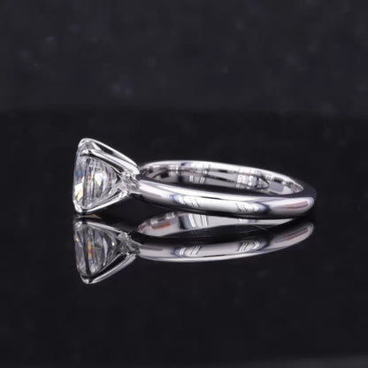 Cushion Cut Colourless Moissanite Solitaire Engagement Ring