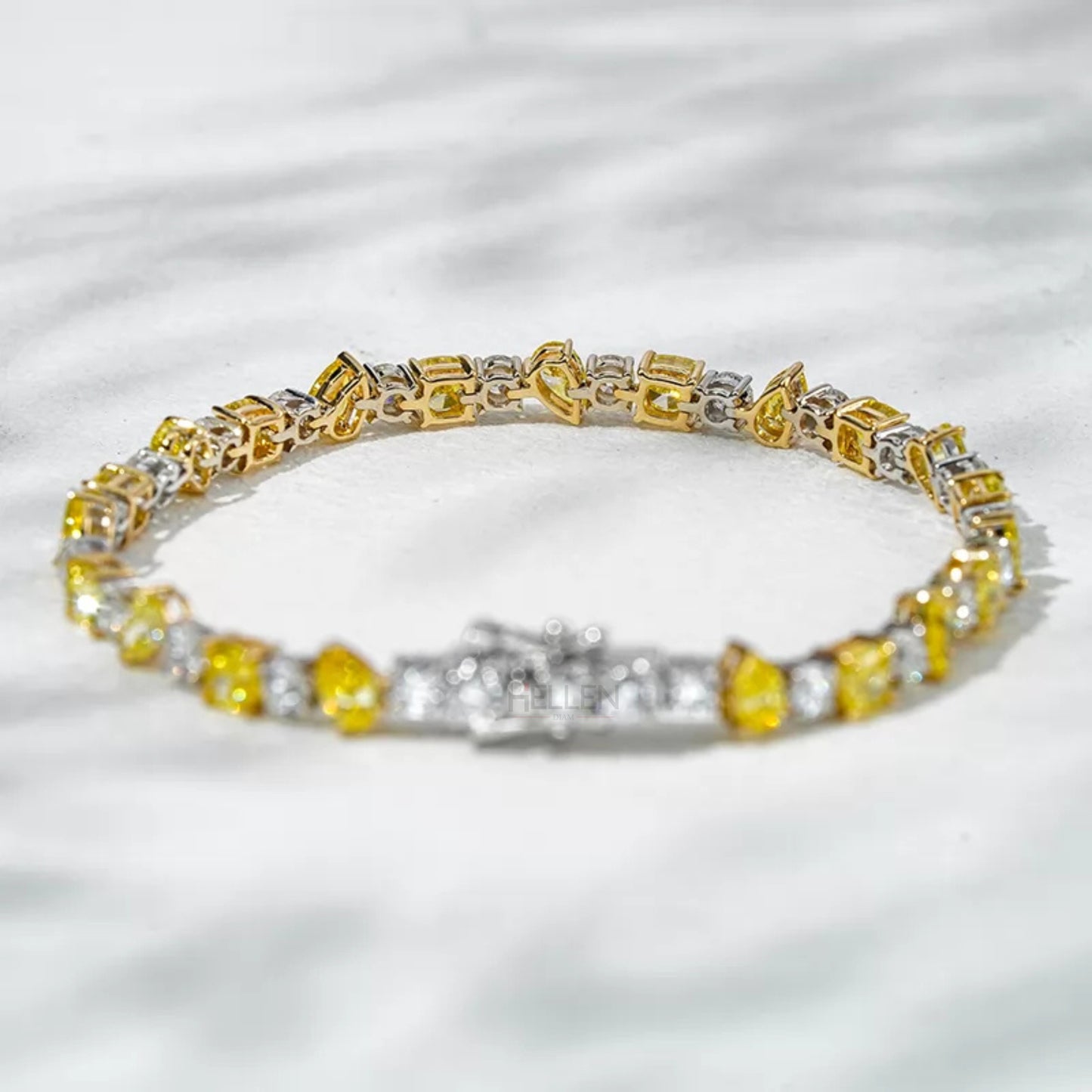 Exclusive Mixed Fancy Gemstone & Moissanite Tennis Bracelet
