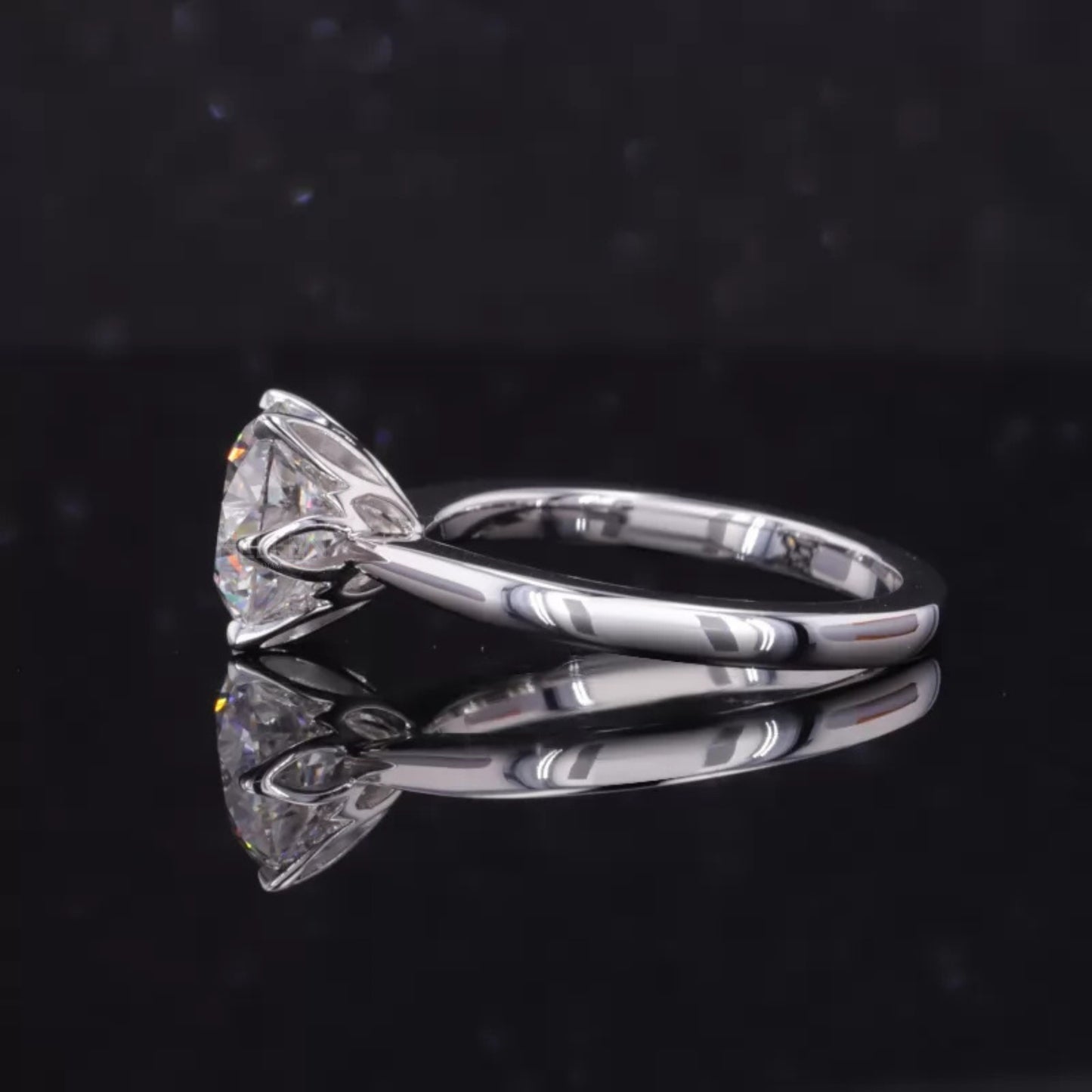 Round Cut Solitaire Moissanite Sterling 925 Engagement Ring
