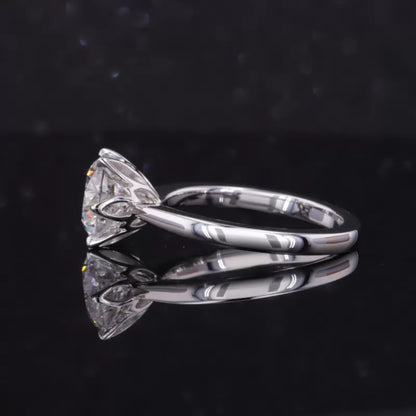 Round Cut Solitaire Moissanite Sterling 925 Engagement Ring