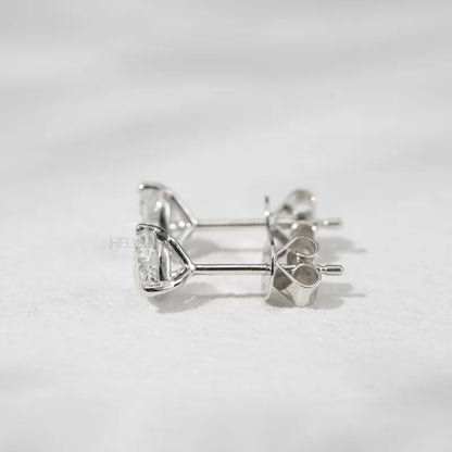 Heart cut solitaire three prong Moissanite Studs