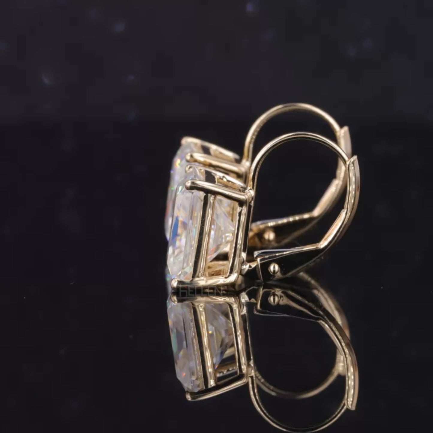 Luxury Moissanite Hoop Earrings - Radiant Cut Sparkle