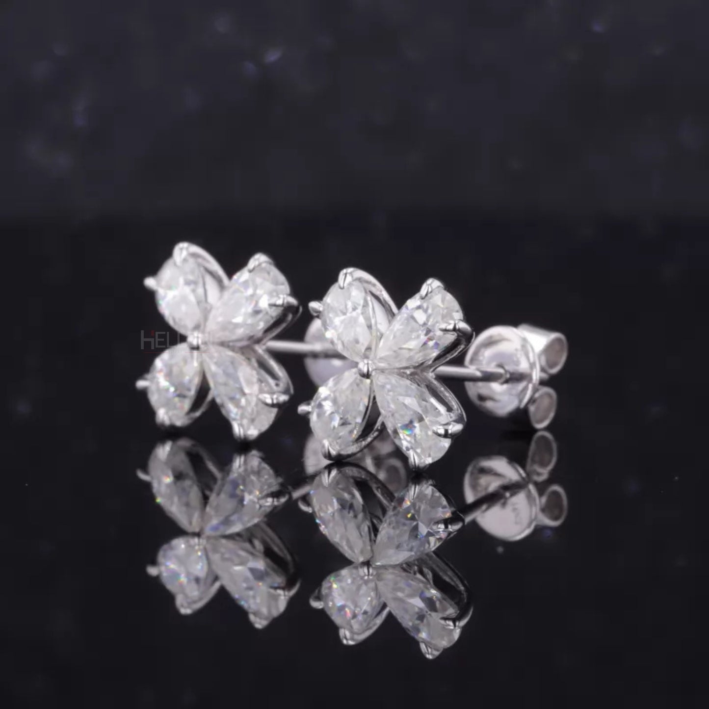 Stunning Pear Cut VVS Moissanite Studs Sterling 925 Silver