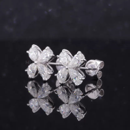 Stunning Pear Cut VVS Moissanite Studs Sterling 925 Silver