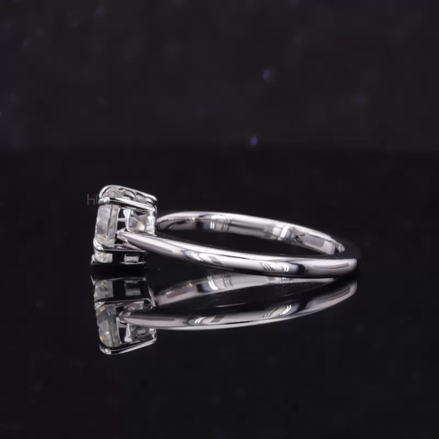 Heart Cut Solitaire Moissanite Claws Prong Sterling 925 Engagement Ring