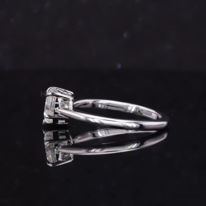 Heart Cut Solitaire Moissanite Claws Prong Sterling 925 Engagement Ring