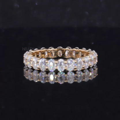 Oval Cut Full Eternity Wedding Band With strong Common Prongs