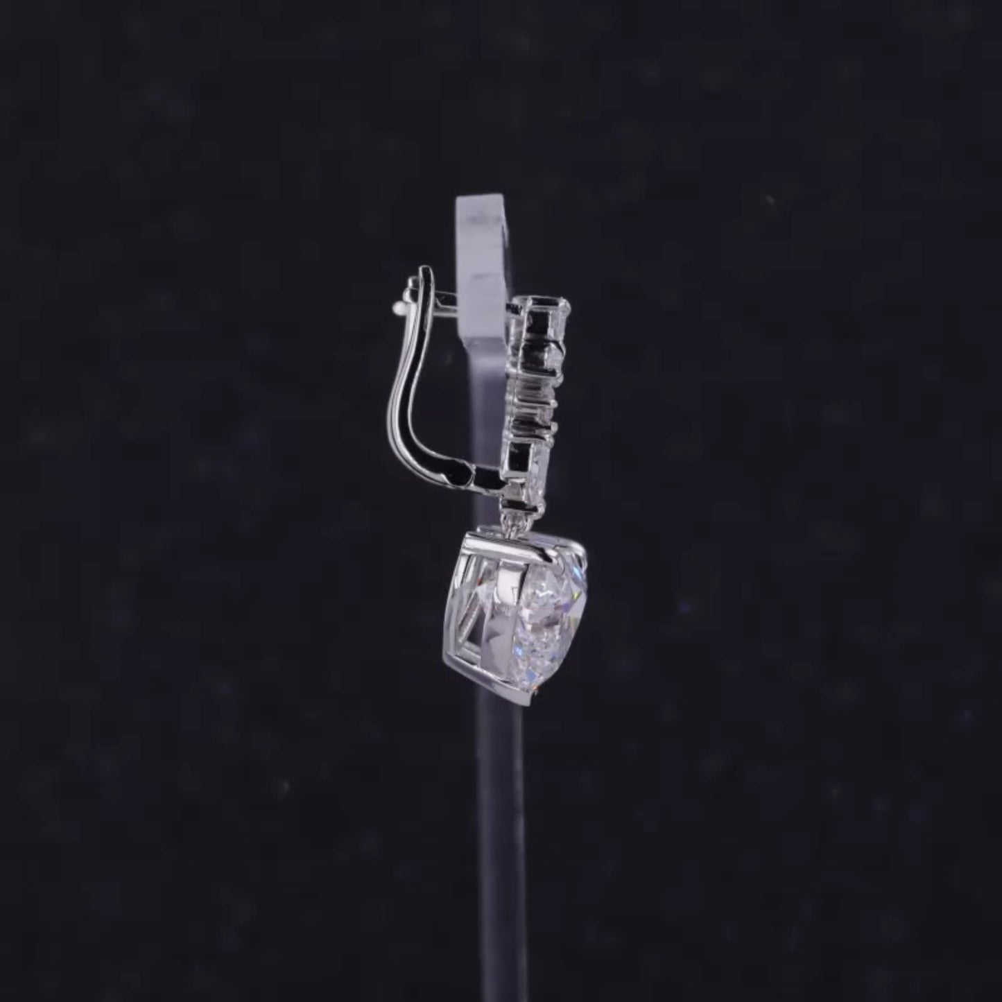 Heart Cut Moissanite Drop Earrings - Elegant Sterling Silver Dangle Earrings