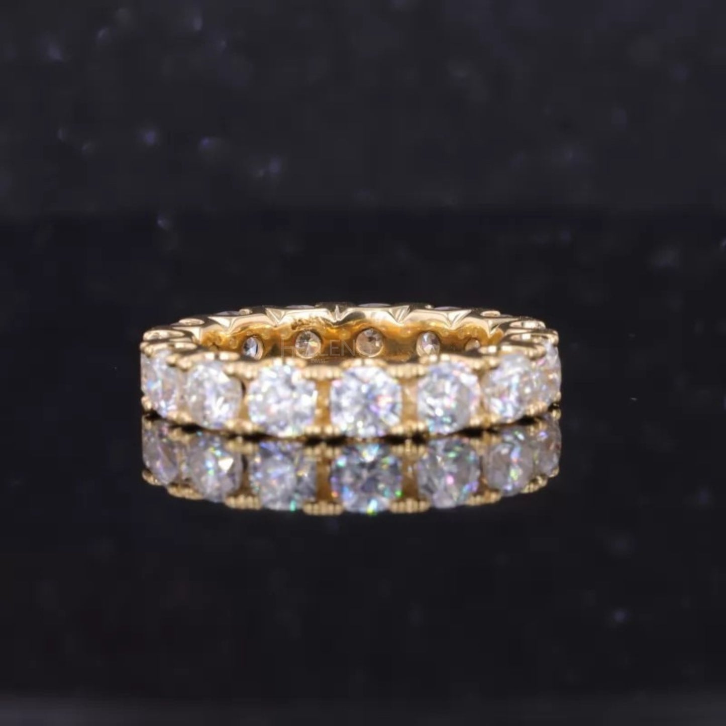 Cushion Cut VVS Moissanite Full Eternity Wedding Band