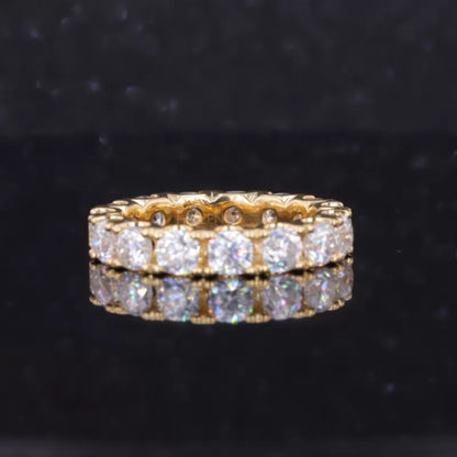 Cushion Cut VVS Moissanite Full Eternity Wedding Band