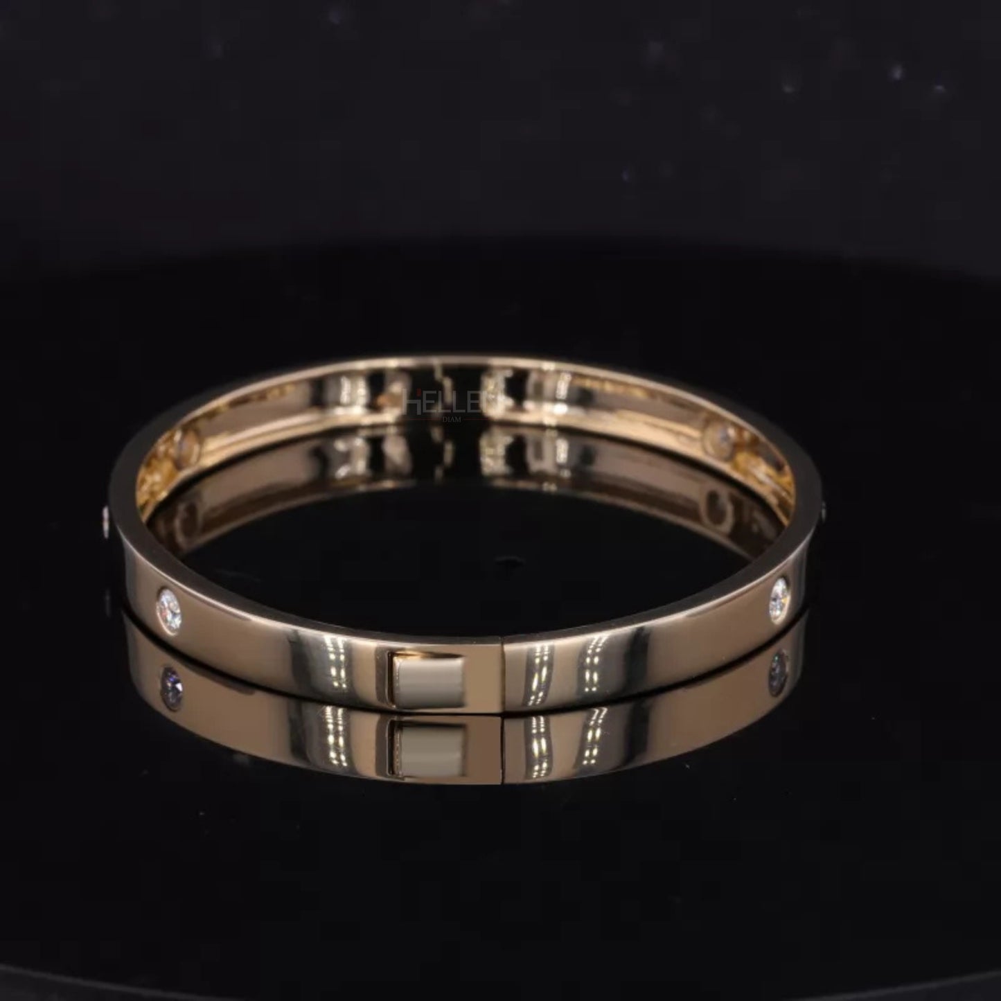 Gold-Plated Moissanite Iconic Band Bangle Bracelet