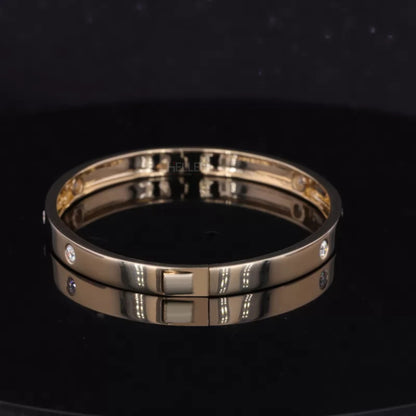 Gold-Plated Moissanite Iconic Band Bangle Bracelet